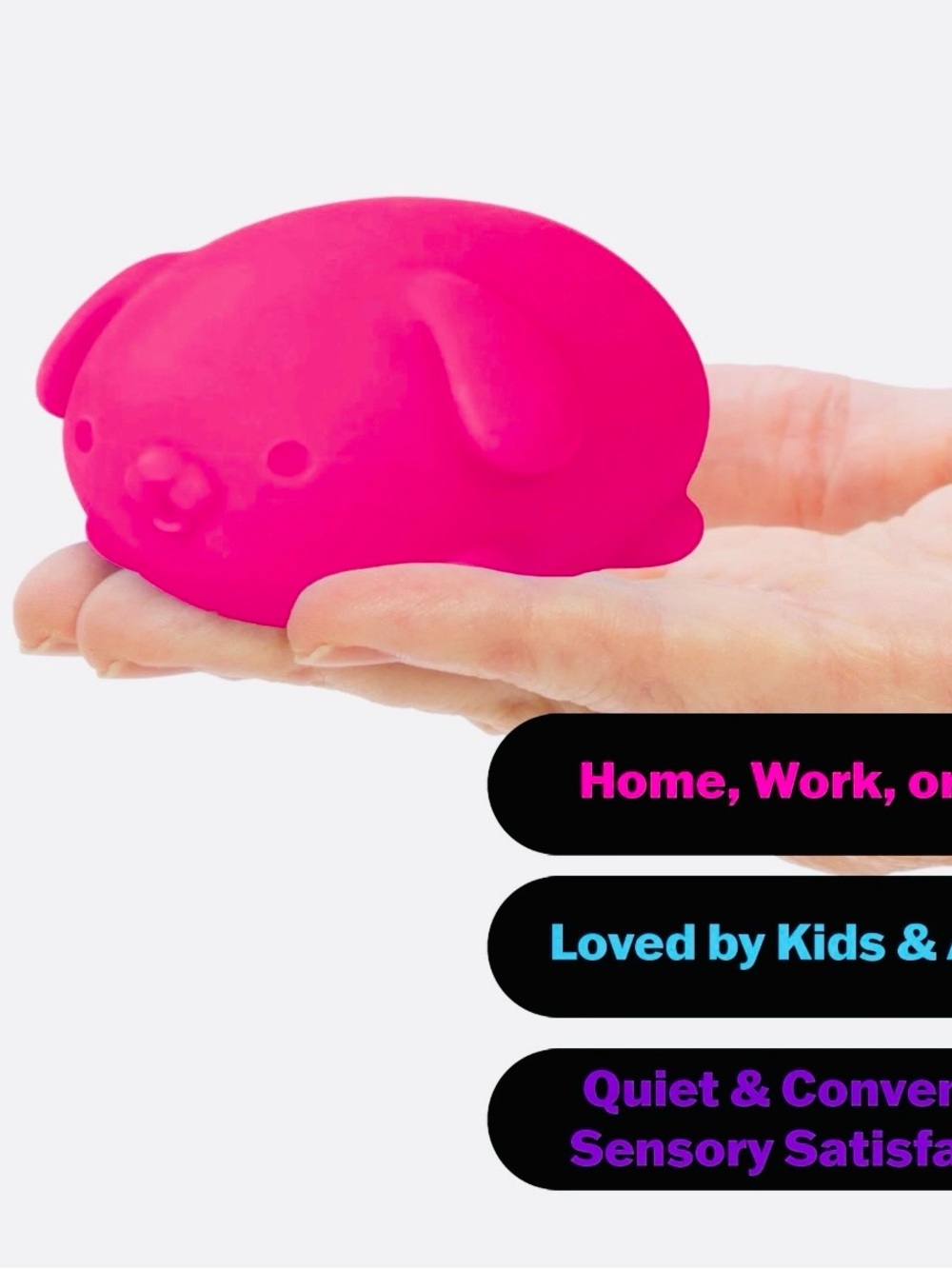 Authentic NEEDOH  “Funky Pup” Hot Pink 🩷 Soft Squishy Sensory Toy VIRAL New